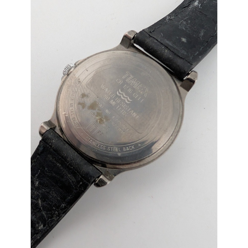 1998 Timex Expedition Watch Women 31mm Case Black Leather Band- New Battery - Picture 4 of 6